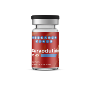 Survodutide 10 mg research vial GLP-1/glucagon dual-receptor agonist research peptide for metabolic research.