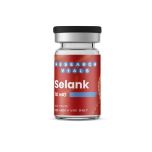 Selank 10 mg research vial -- synthetic heptapeptide studied for anxiolytic, cognitive, and nootropic research.