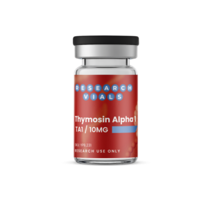 Thymosin Alpha-1 (TA1) 10 mg research vial -- 28-amino-acid thymic peptide studied for immune modulation research.