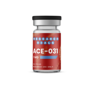ACE-031 1 mg research vial -- activin receptor IIB fusion protein studied in myostatin-pathway muscle research.