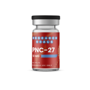 PNC-27 10 mg research vial -- HDM-2-targeting anticancer peptide studied in tumor-cell membrane research.